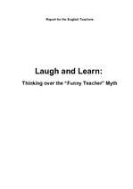 Összefoglalók, jegyzetek 'Report "Laugh and Learn: Thinking over the "Funny Teacher" Myth"', 1.                