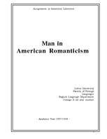 Esszék 'Man in American Romanticism', 1.                