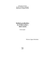 Kutatási anyagok 'Stylistic Peculiarities in J.Galsworthy's Short Stories', 1.                