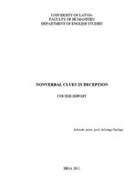 Kutatási anyagok 'Nonverbal Clues in Deception', 1.                