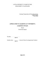 Kutatási anyagok 'Approaches to Learning at University: Learning Styles', 1.                