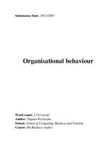 Kutatási anyagok 'Organizational Behavior ', 1.                