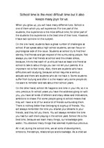 Esszék 'School Time Is the Most Difficult Time but it also Keeps Many Joys for Us', 1.