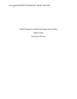 Kutatási anyagok 'Parental Perspectives on Internet Technology Use by Children', 1.                