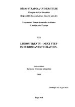 Összefoglalók, jegyzetek 'Lisbon Treaty - Next Step in European Integration', 1.                